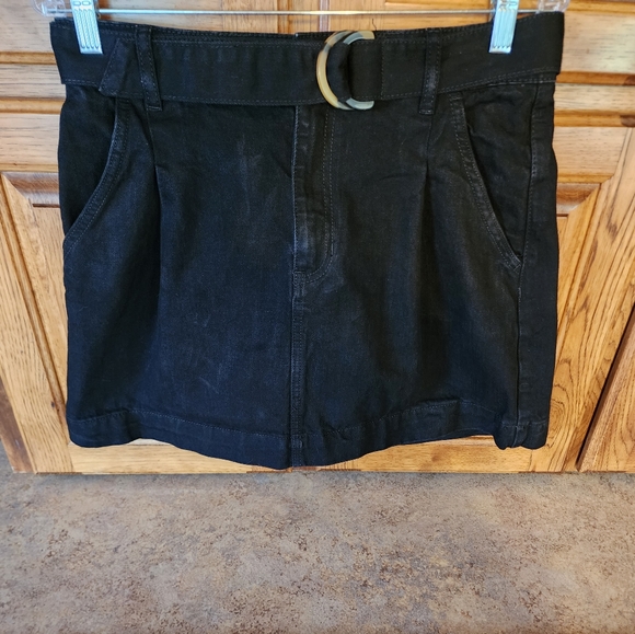 We The Free Women's Jade Belted Black Ash Denim Skirt Size 31 - Picture 6 of 10